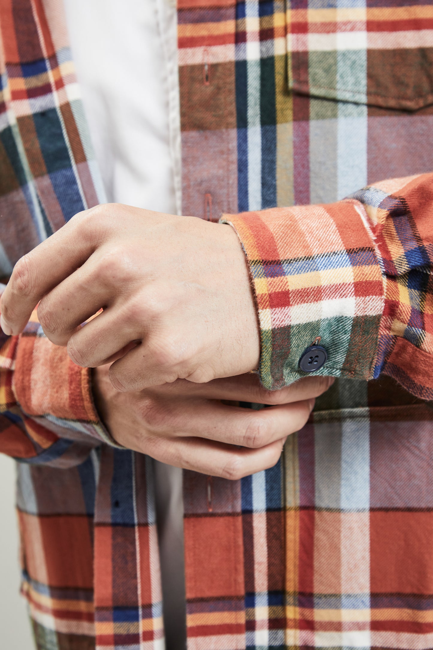 OVER SHIRT ORANGE TARTAN