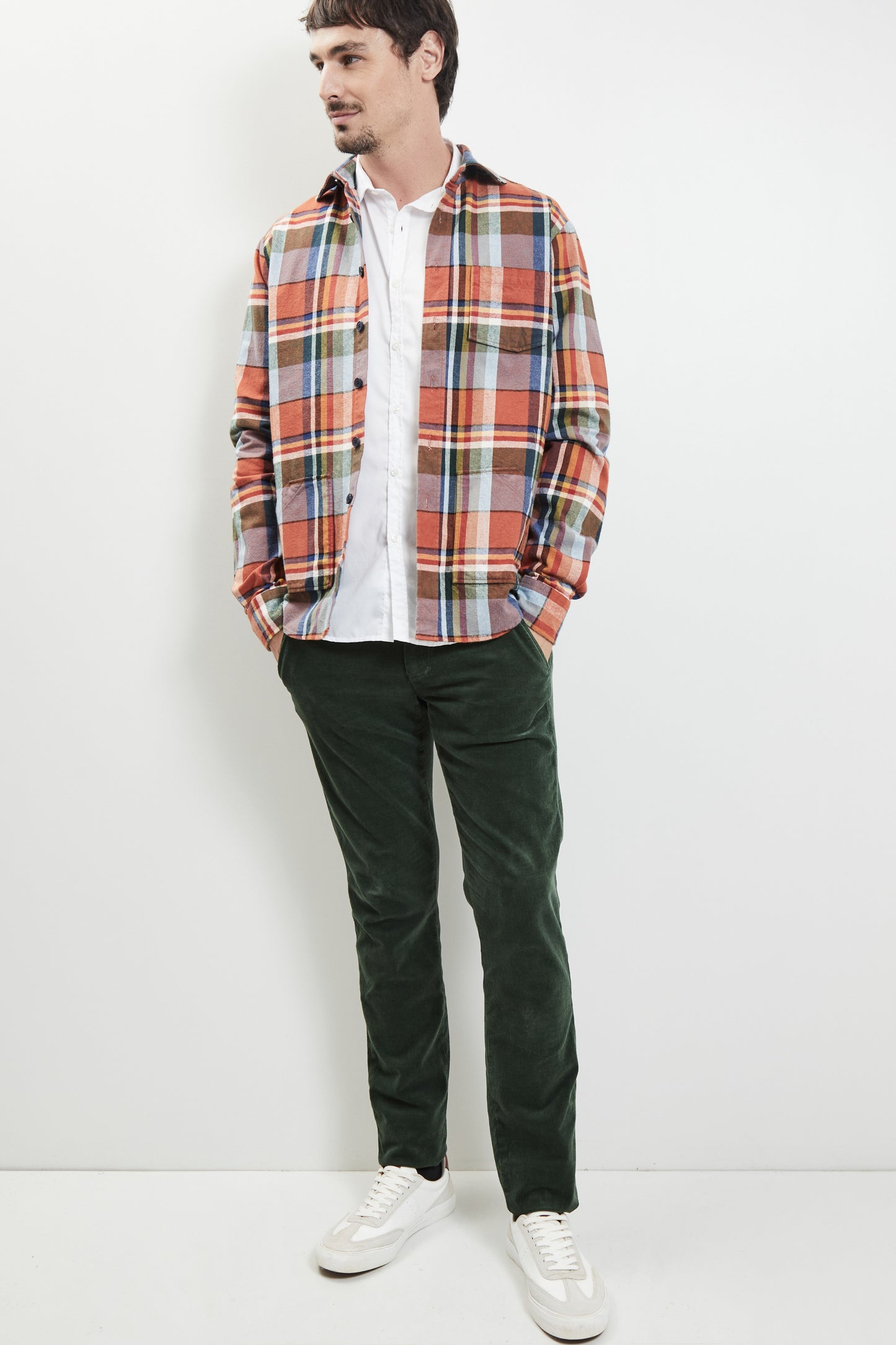 OVER SHIRT ORANGE TARTAN