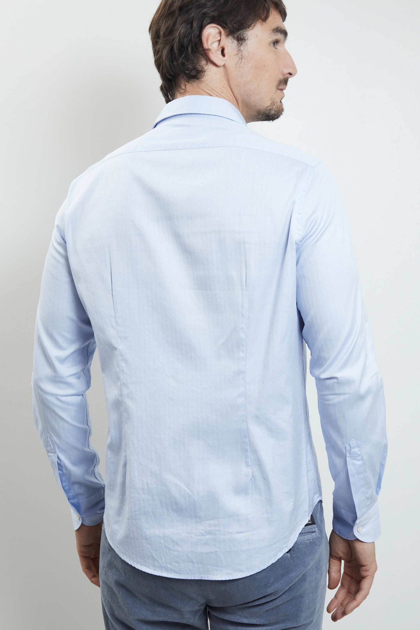 CHEMISE AJUSTÉE IRON LESS BLEUE