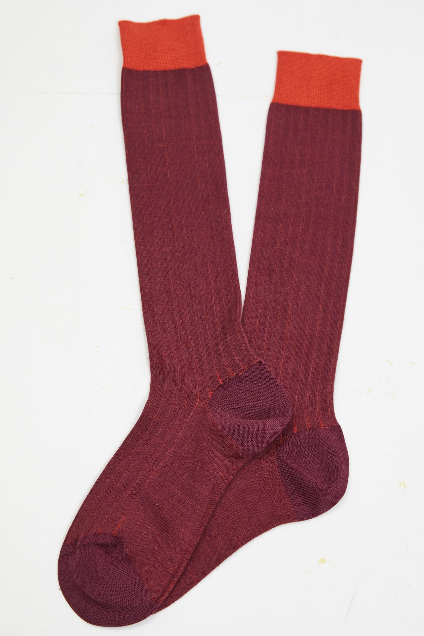 CHAUSSETTES À RAYURES BORDEAUX