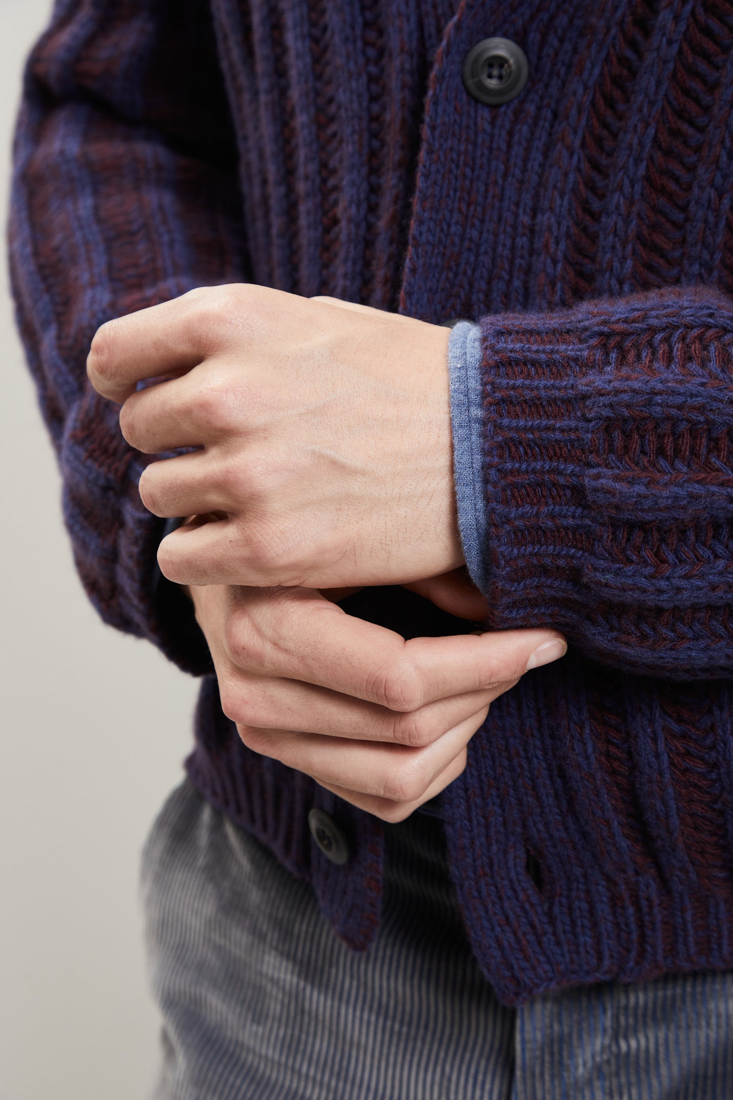 SHAWL COLLAR CARDIGAN INDIGO