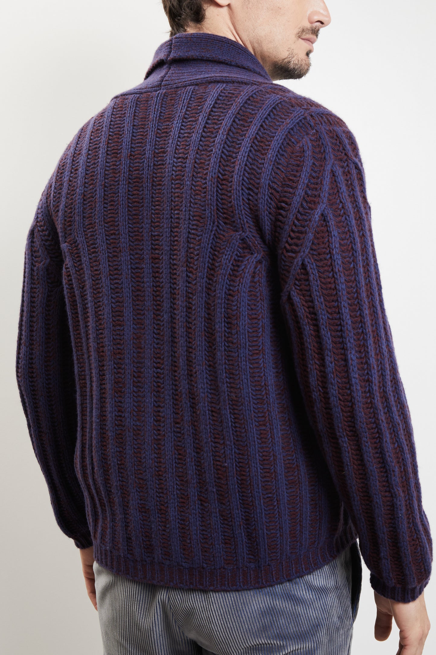 SHAWL COLLAR CARDIGAN INDIGO