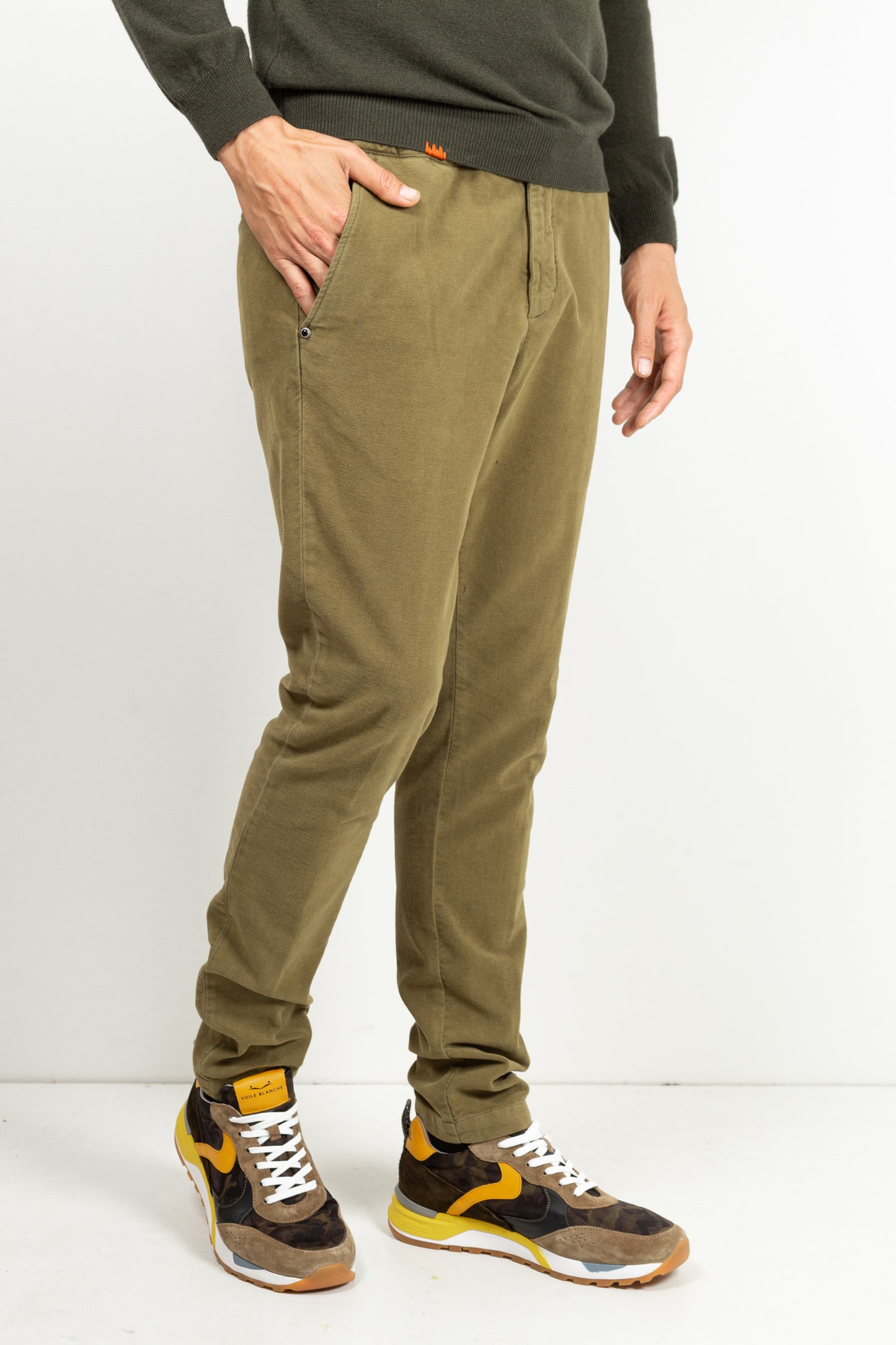 VELVET PANTS OLIVE