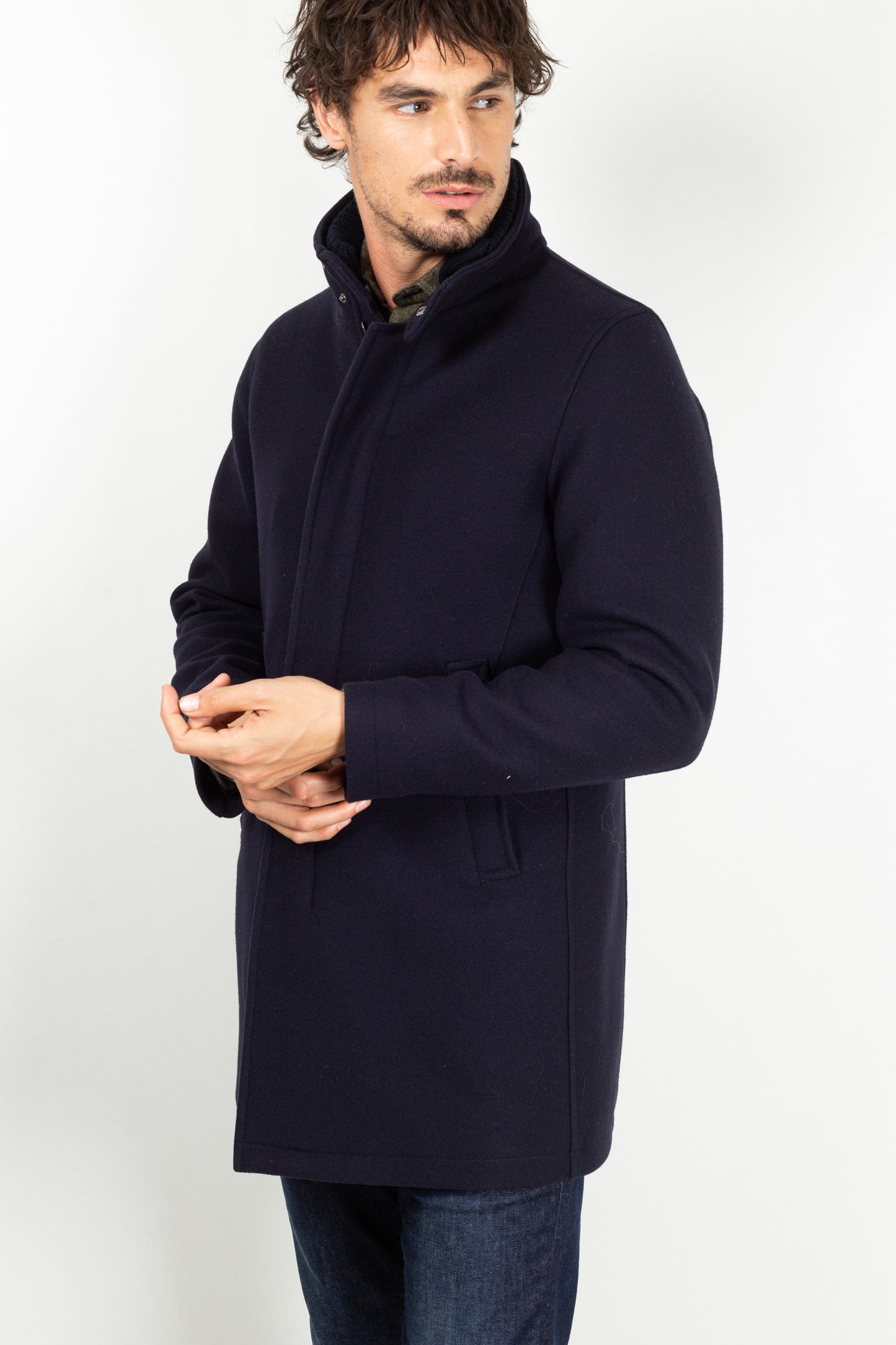 WOOL COAT NAVY