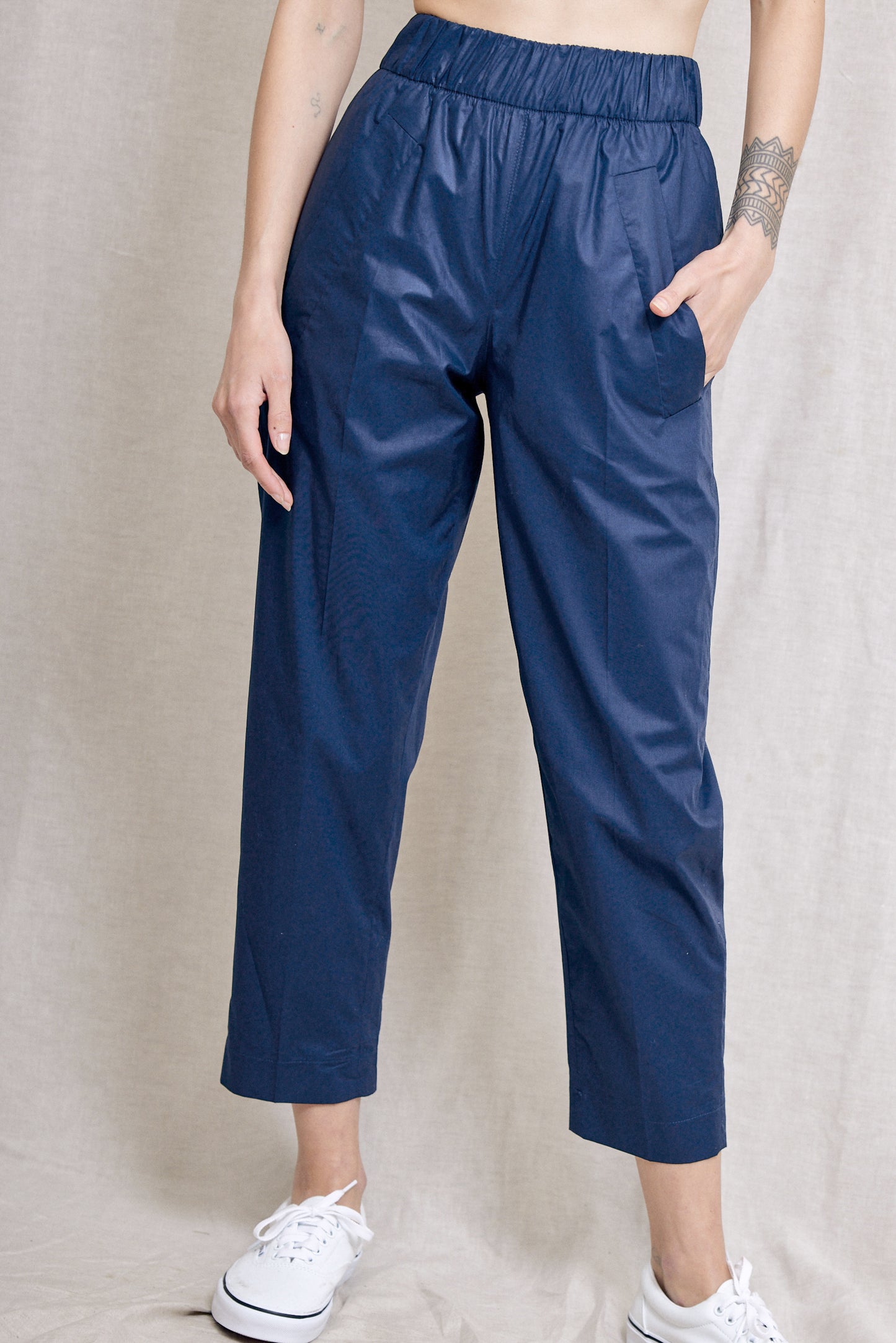 COTTON TROUSERS NAVY