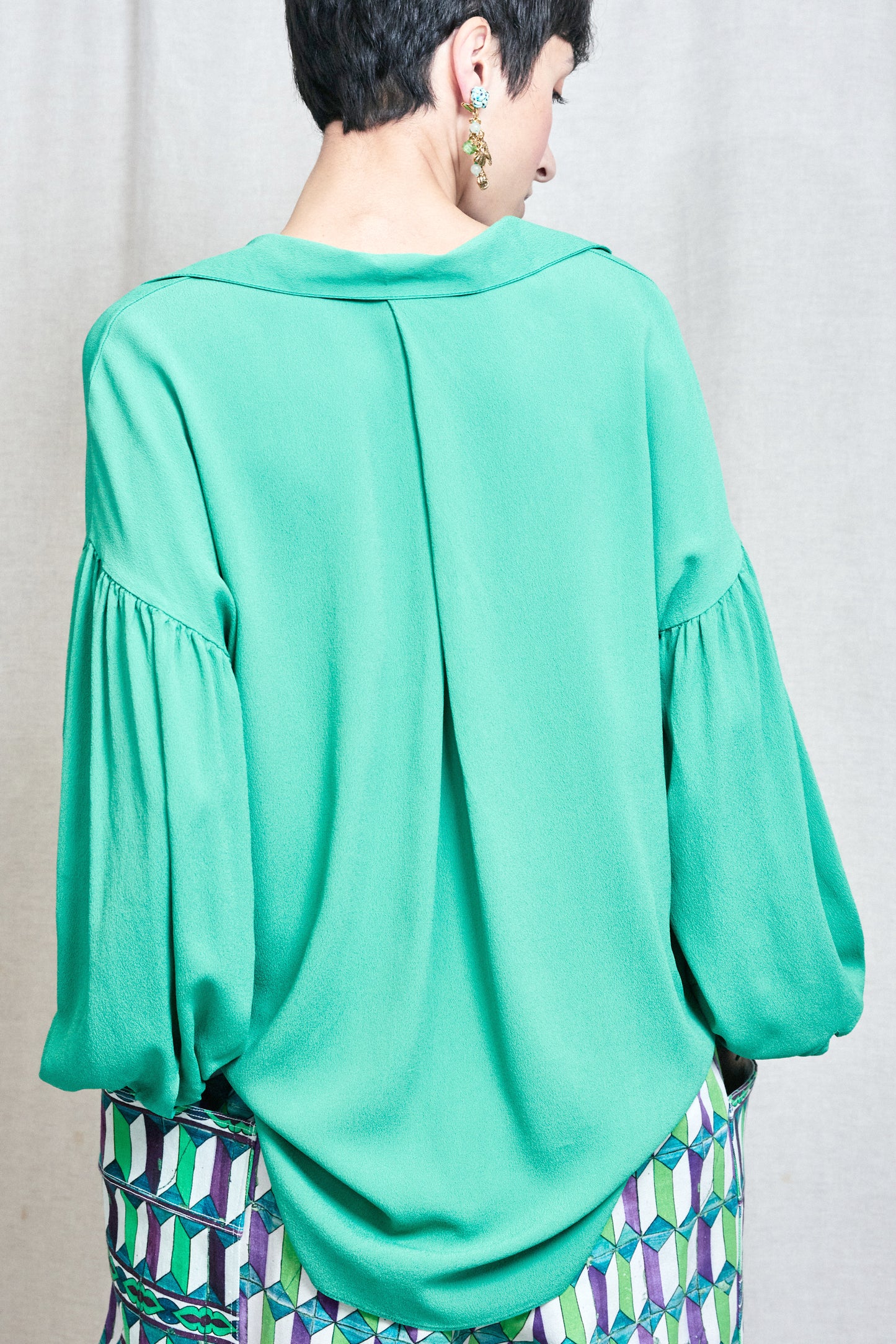 SILK POLO TOP MINT