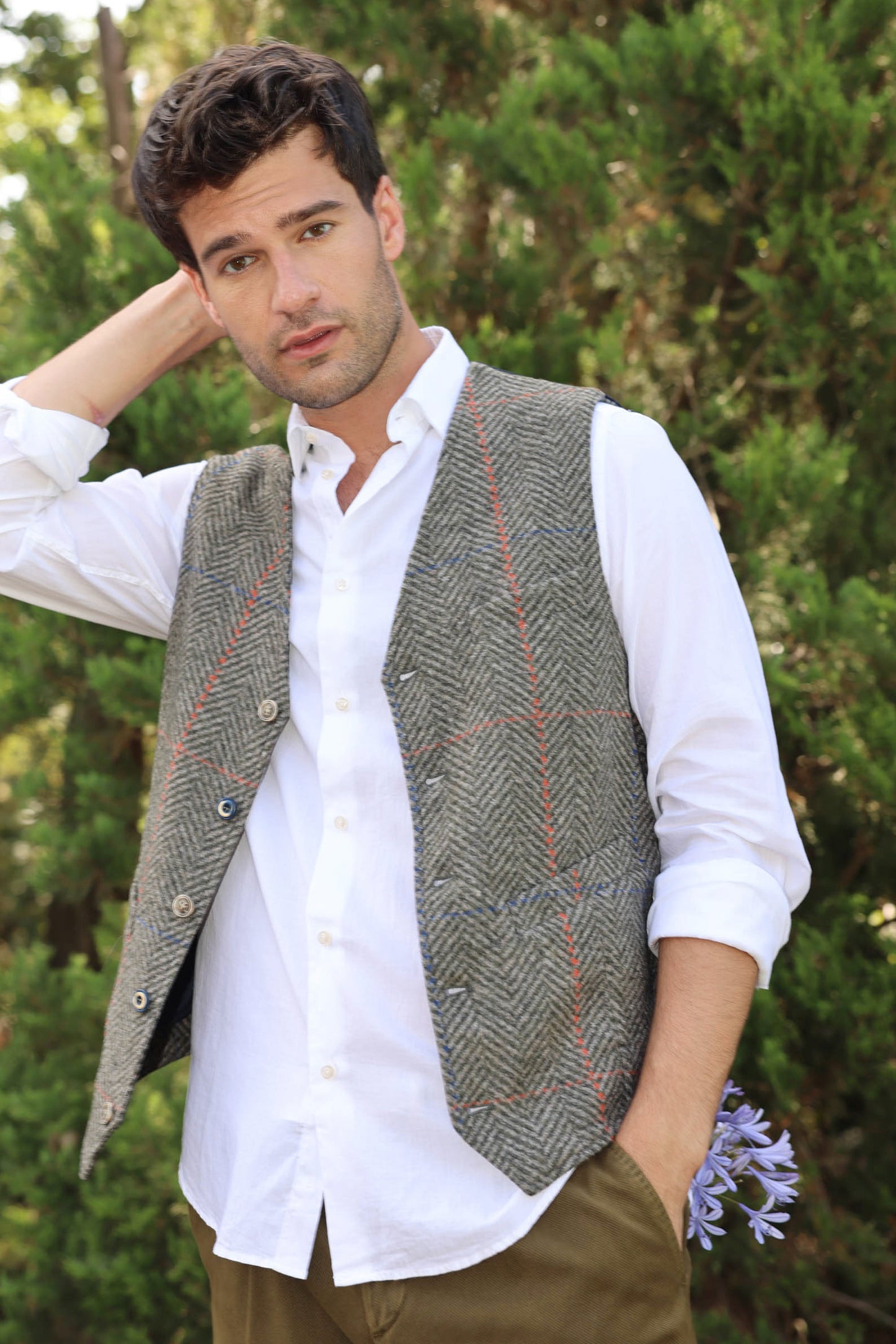 HERRINGBONE WAISTCOAT MILITARY