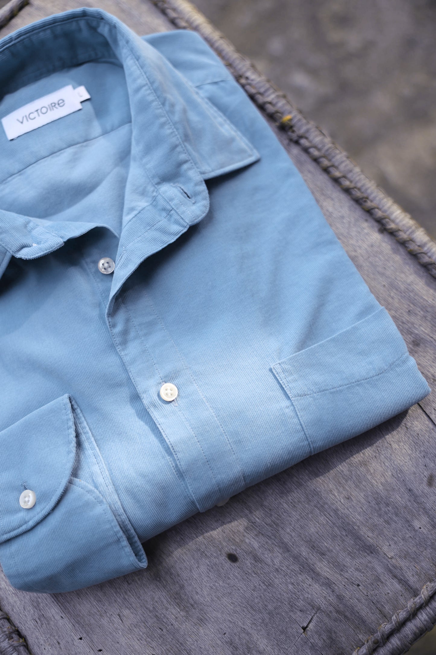 CORDUROY REGULAR SHIRT BLEU