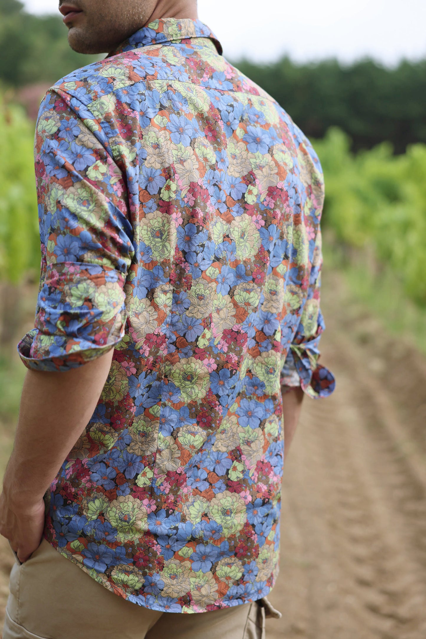 SEMI SLIM SHIRT FLOWERS