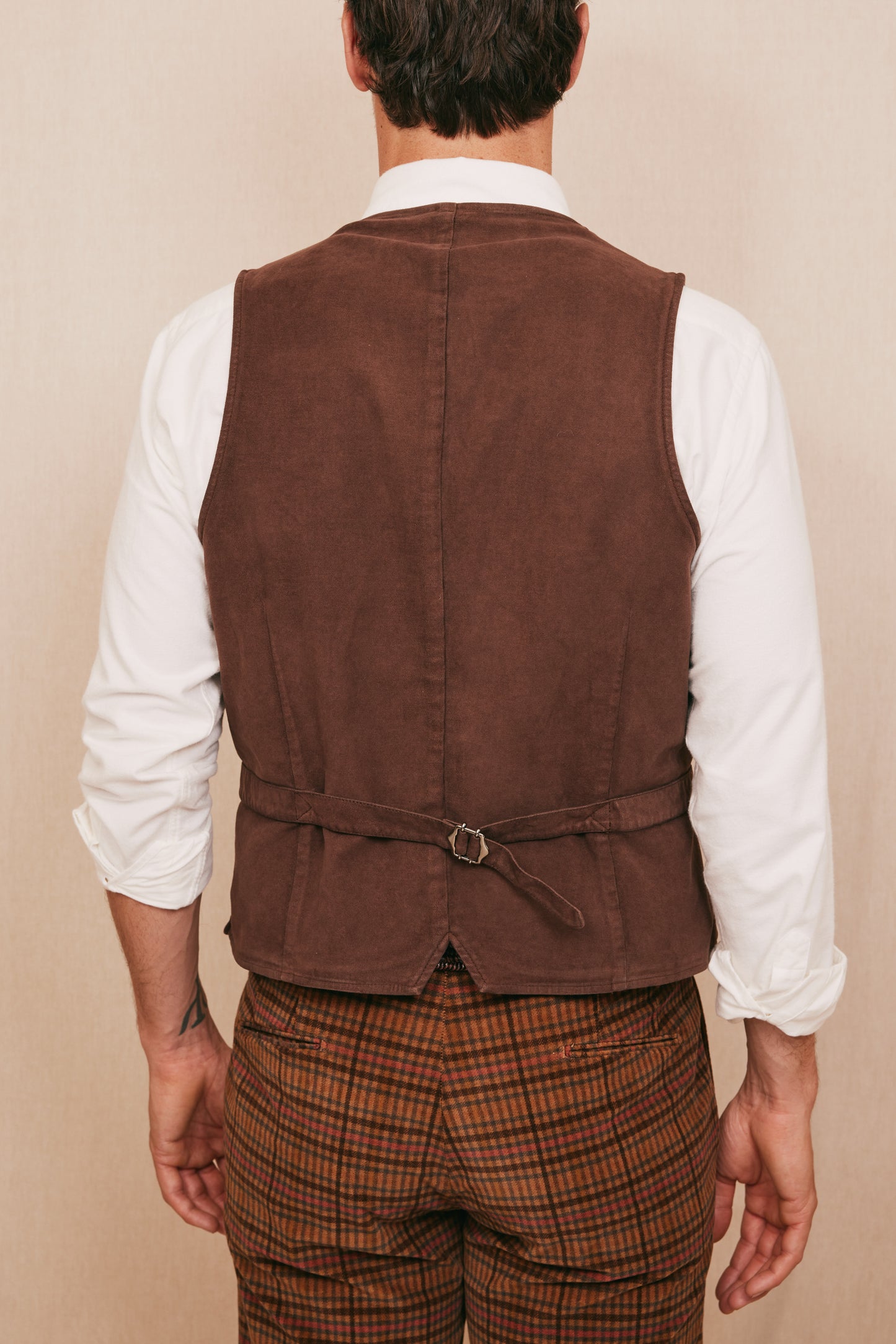 MOLESKIN WAISTCOAT BROWN