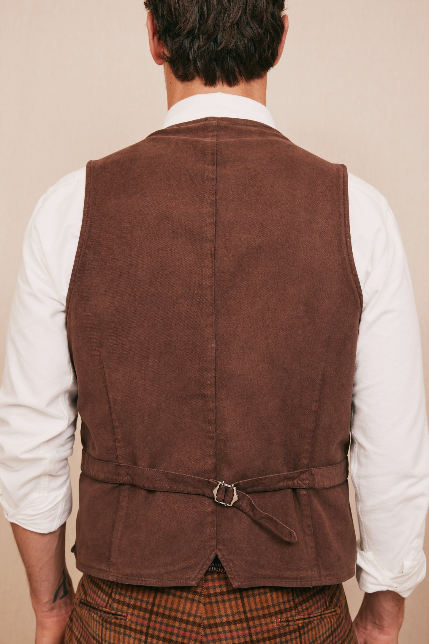 MOLESKIN WAISTCOAT BROWN