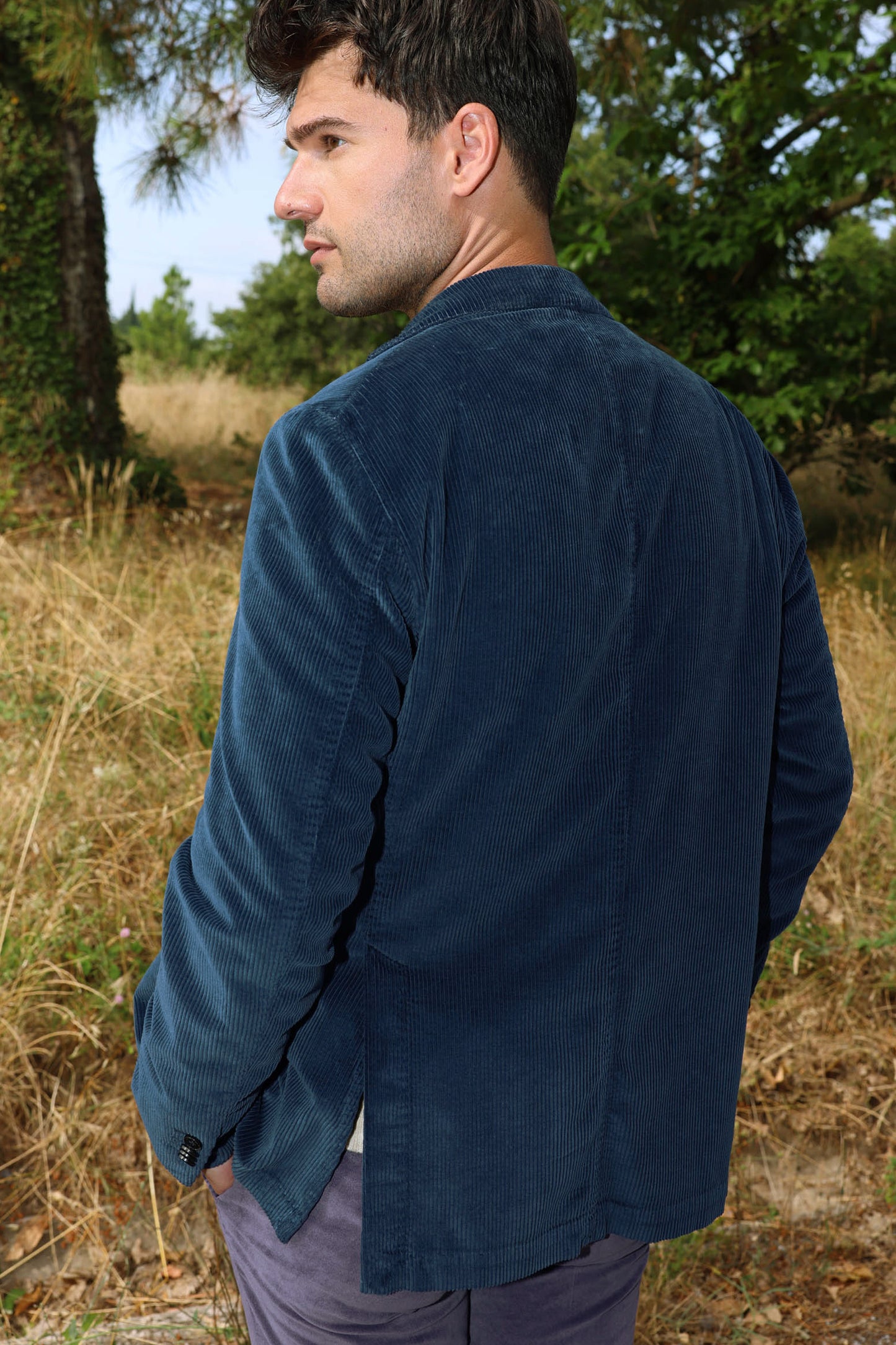 CHUNKY VELVET JACKET INDIGO