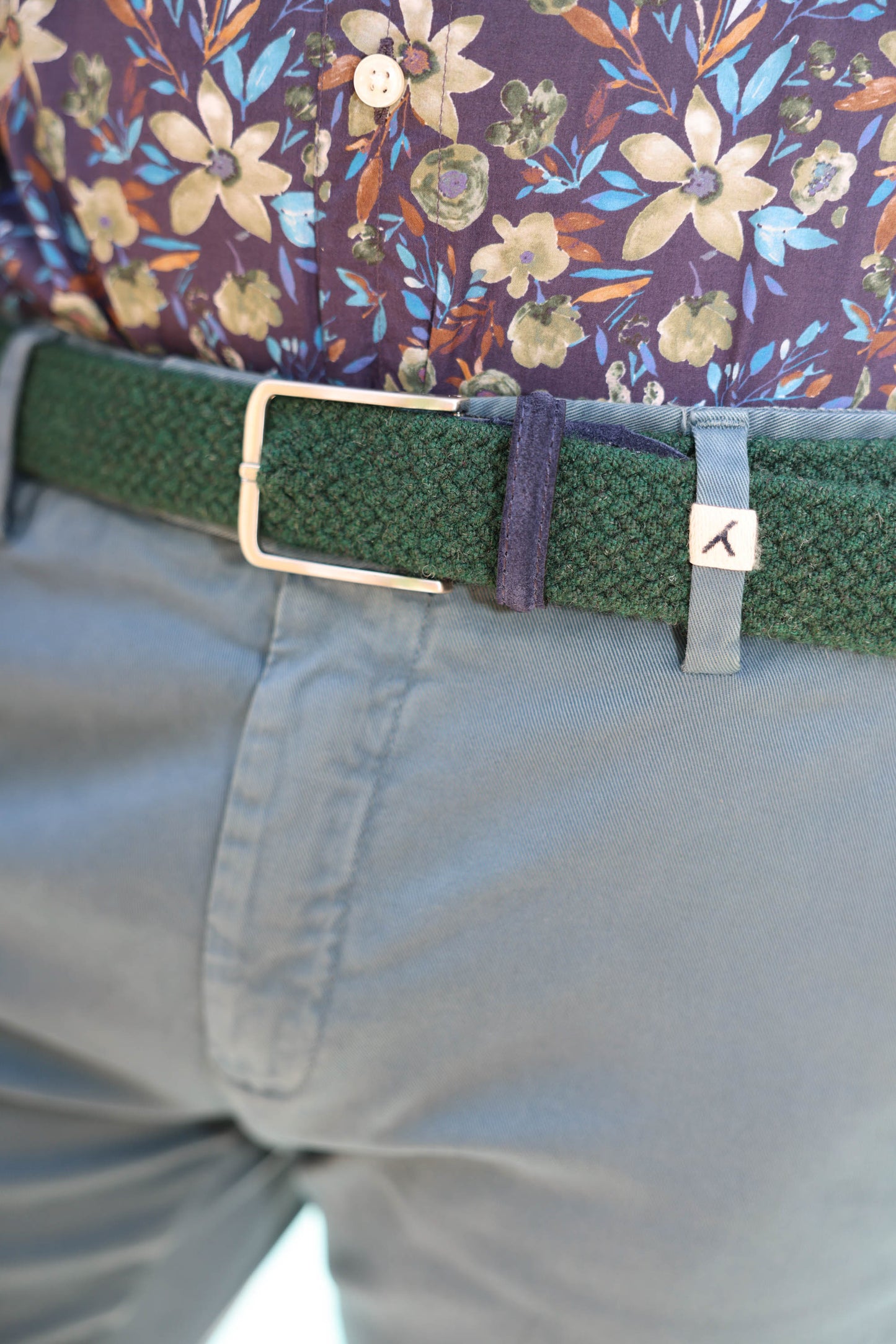 PLAIN WOOL BELT GREEN