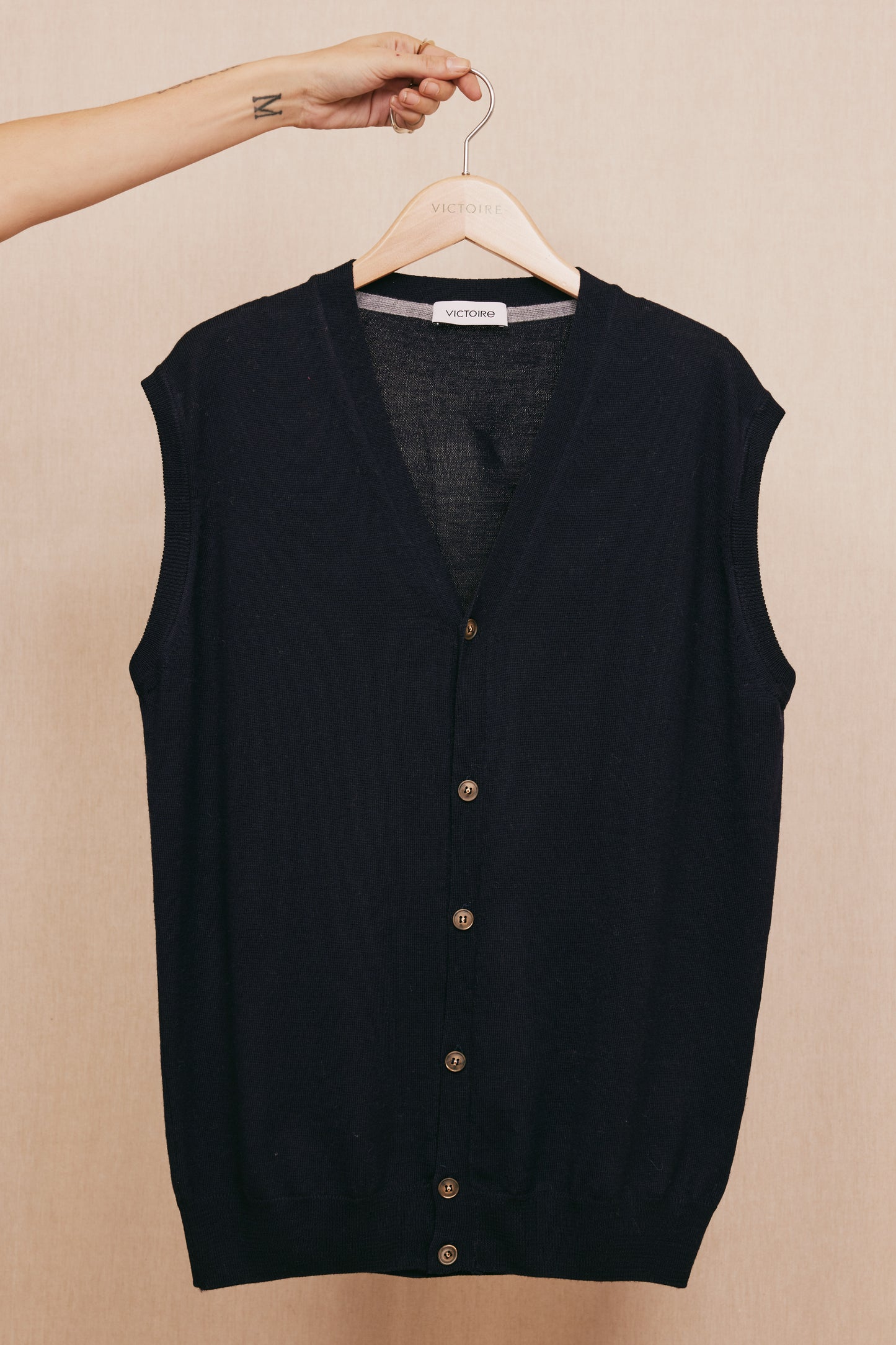 WOOL CARDIGAN NAVY