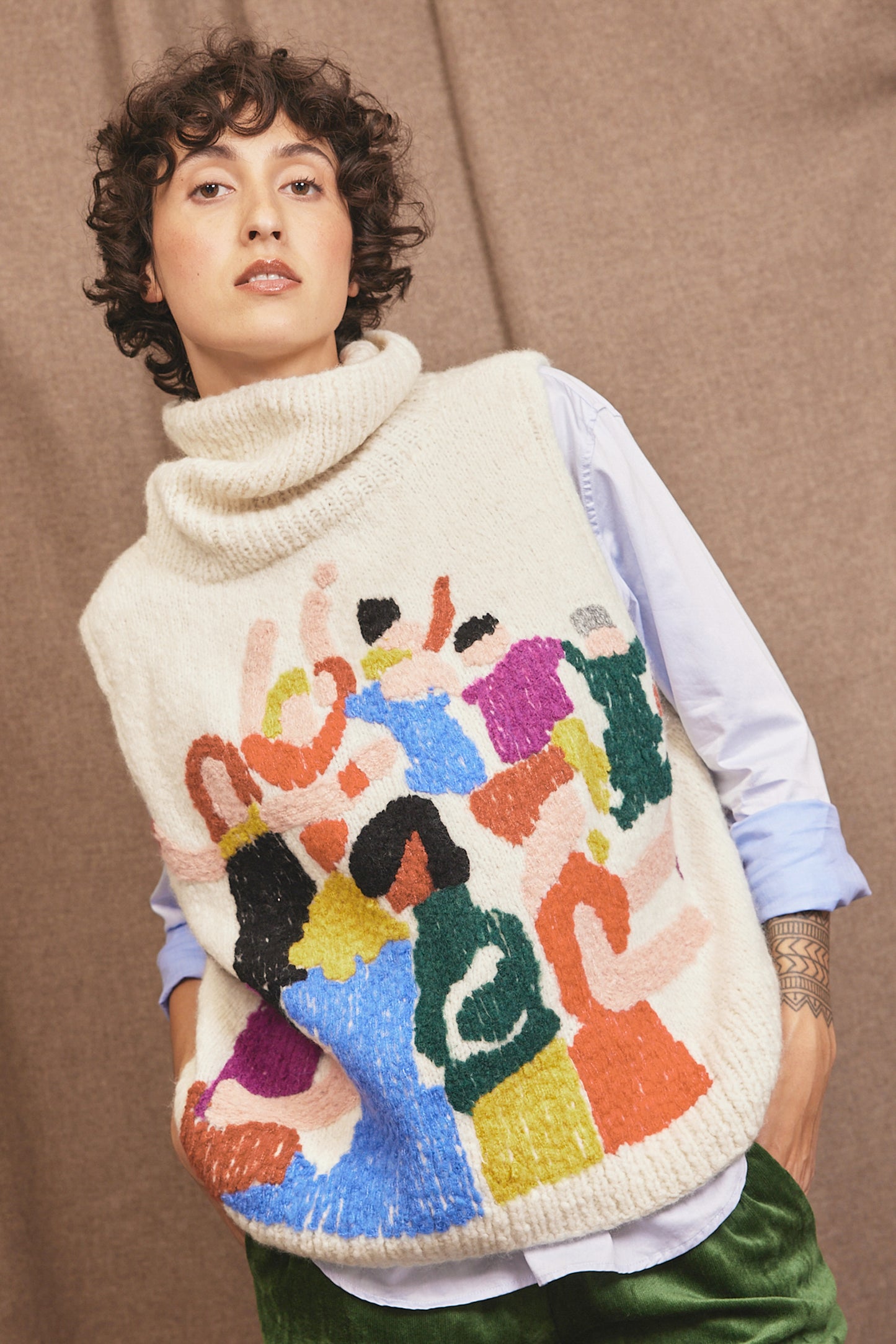 JACQUARD FIESTA SWEATER OFF-WHITE