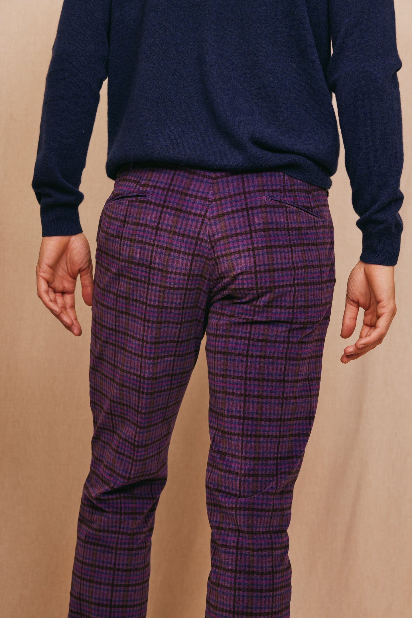 SMOOTH CORD TROUSERS PURPLE