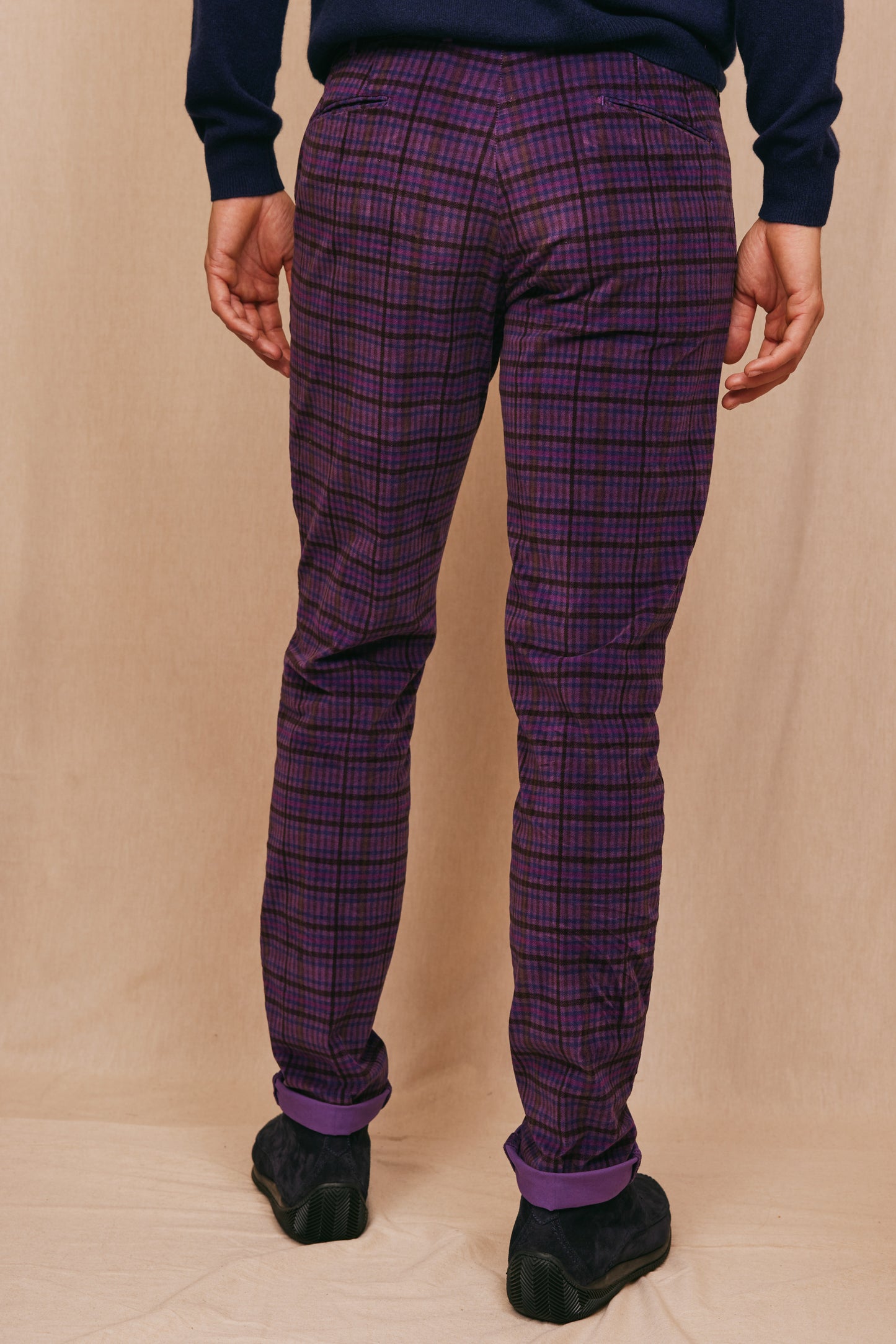 SMOOTH CORD TROUSERS PURPLE