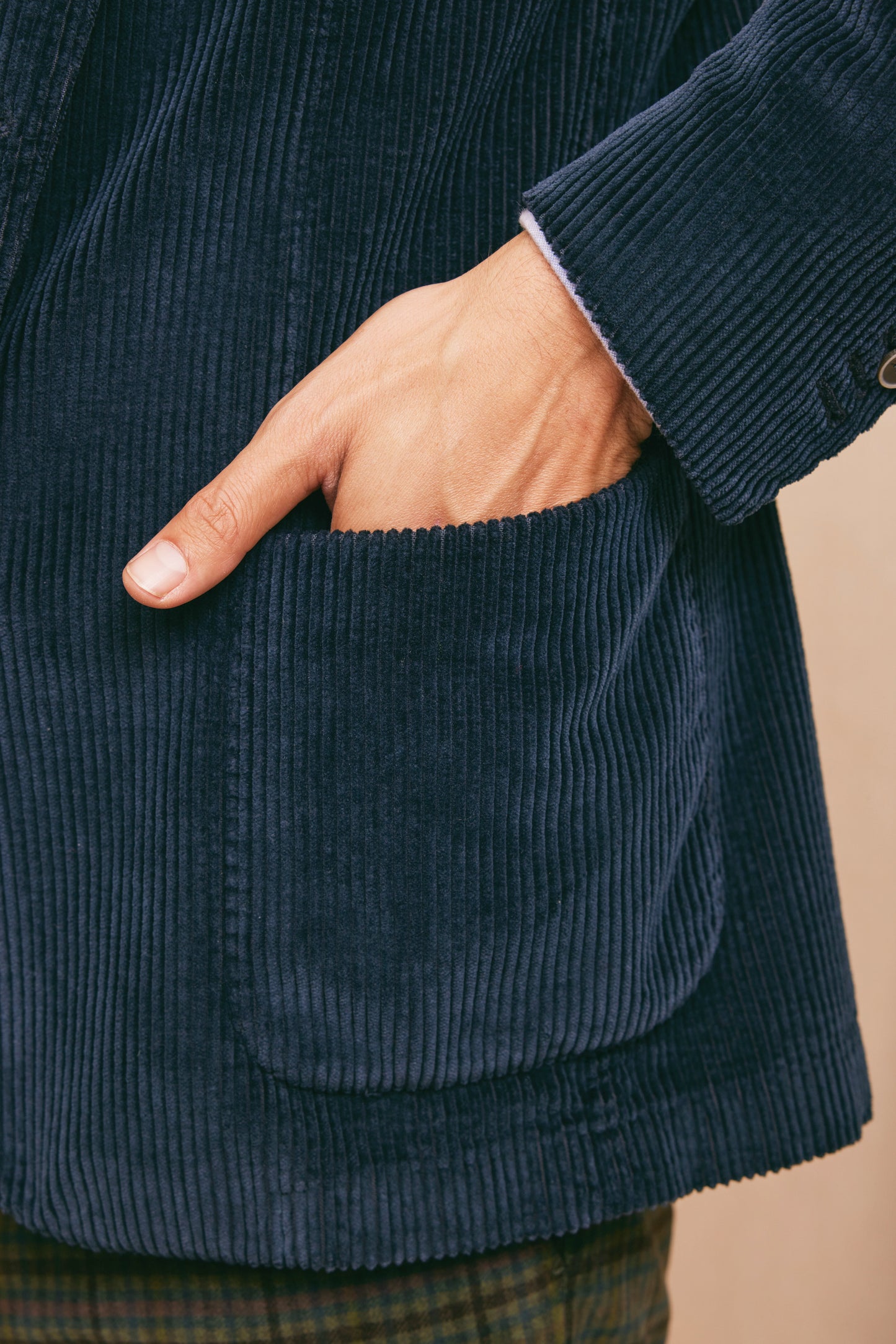 CHUNKY VELVET JACKET NAVY