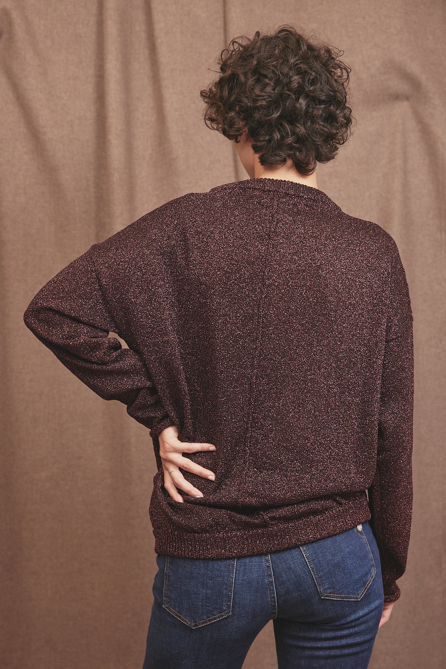 LUREX SWEATER BURGUNDY