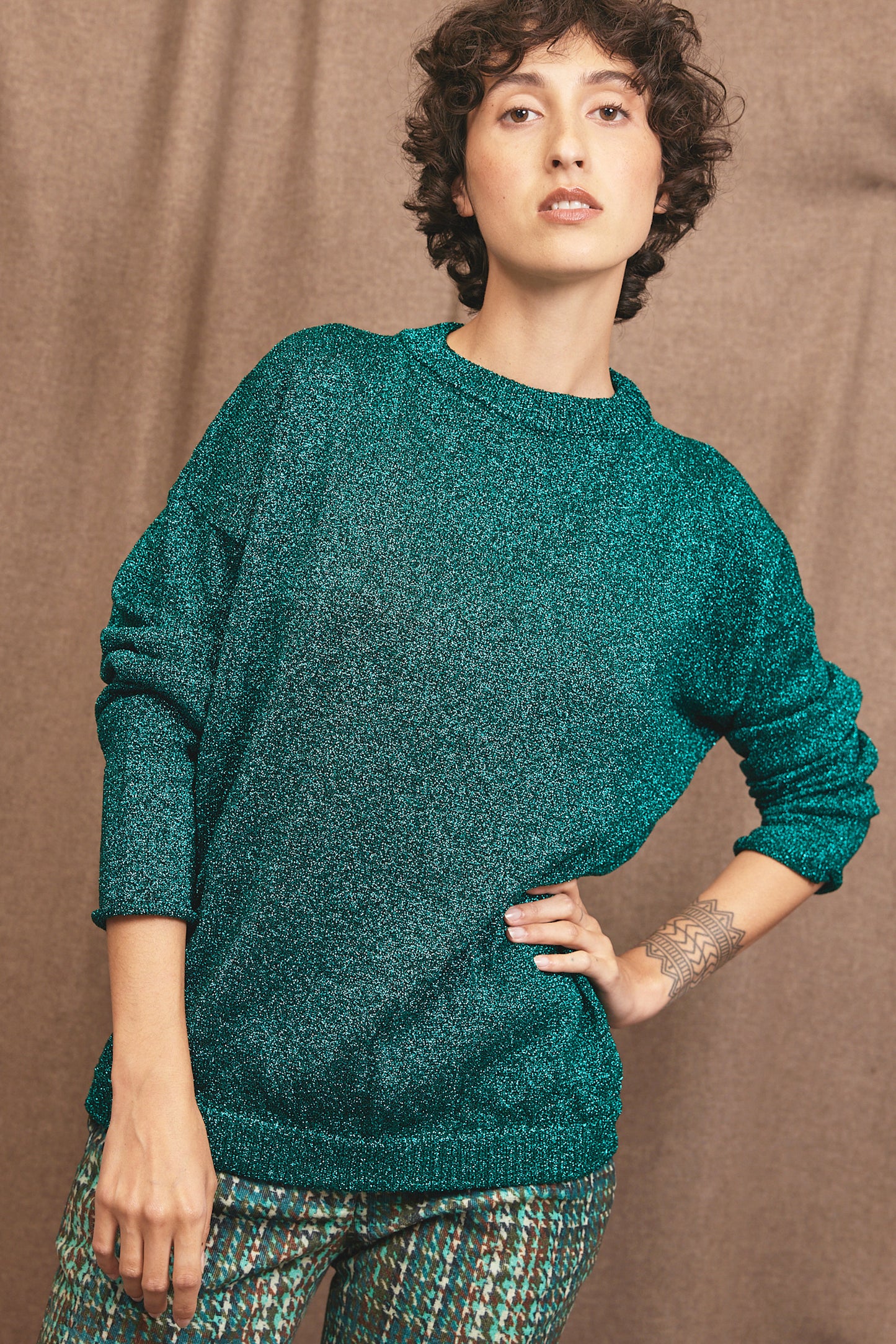 LUREX SWEATER EMERALD